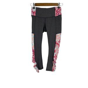 Calia Gray Floral Crop Workout Leggings Size XS
